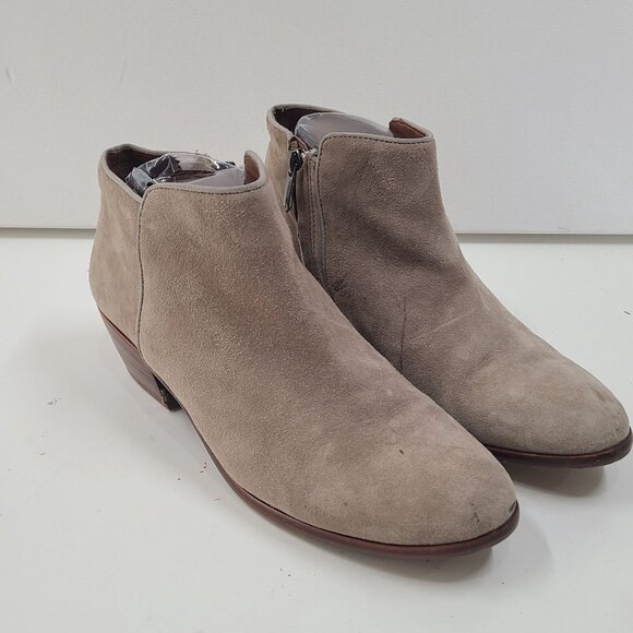 Sam Edelman Petty Ankle Boots Suede Beige Women's Size 8.5 side zip casual - Picture 2 of 13